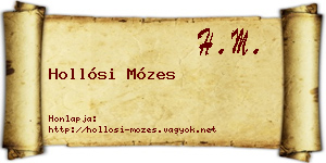 Hollósi Mózes névjegykártya